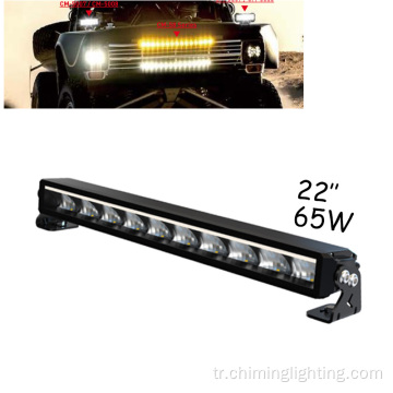 22 inç 65W Araba Tek Sıralı LED Taşkın Noktası LED Işık Çubuğu Kamyon Offroad için